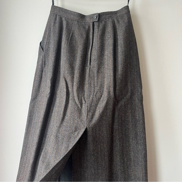 Vintage Dark Academia Herringbone Wool Blazer Skirt Suit Set 7/8 Made in Romania - Picture 11 of 16